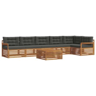 vidaXL Conjunto De Sof&aacute;s De Exterior 7 Pcs Natural Y Antracita Vidaxl