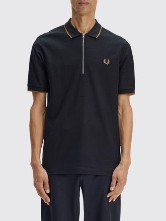 Fred Perry Polo in cotone con chiusura a zip e profili a contrasto