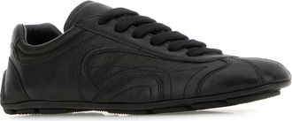 Prada Womens Montecarlo Sneaker Black Nappa Leather