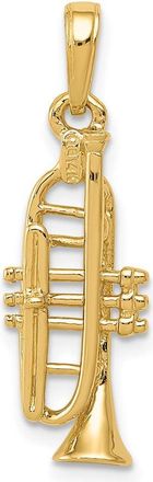 Diamond2Deal 14k Yellow Gold Solid Polished 3-D Trumpet Pendant