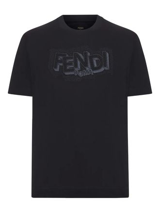 Fendi T-shirt con ricamo - Nero