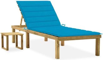 vidaXL Vidaxl - Tumbona De Jard&iacute;n Con Mesa Y Coj&iacute;n De Madera De Pino Impregnada