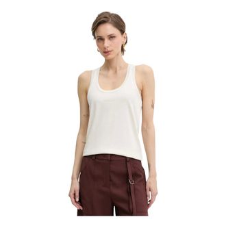 Patrizia Pepe Tops, Dames, Beige, S, Katoen, Jersey Tanktop
