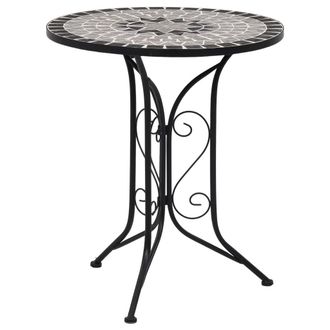 Berkfield Home Mosaic Bistro Table Grey 61cm Ceramic