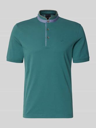 Bugatti Regular Fit Poloshirt mit Stehkragen und Logo-Stitching in Gruen, Gr&ouml;&szlig;e XXXL