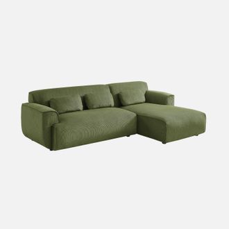 Sweeek Sof&aacute; Esquinero De Pana, 3 Plazas