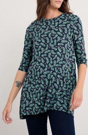 Seasalt Cornwall Killiow Floral Tunic Top in Indigo Leaf Maritime at Nordstrom, Size 16 Us