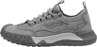 Generic Men Single mesh Breathable Sports Shoes Outdoor Hollow Out Anti Slip and wear Resistant Casual Running Sports Shoes (Gray,6.5)