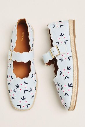 Maeve Scalloped Edge Espadrille Mary Jane Flats