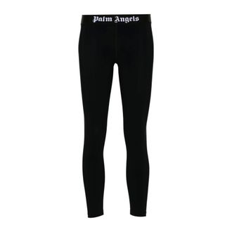 Palm Angels Black Super-Skinny Trousers with QR Code - female - Palm Angels - Leggings - Black - XS - Trousers