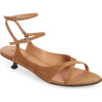 Jeffrey Campbell Mistie Strappy Kitten Heel Sandal in Dusty Tan Suede at Nordstrom Rack, Size 8.5