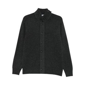 Vengera Cardigan met hoge hals en ribbelstructuur - Heren - Truien - Grijs - Maat: 2XL Zijde