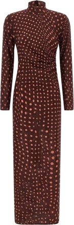Stella McCartney Polka Dot Mesh Long Dress - Dames - Maxi kleedjes - Rood - XS - Kleedjes
