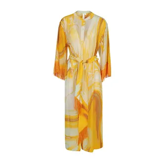 SIMKHAI Kleedjes, Dames, Oranje, M, Katoen, Odelia Bedrukte Cover Up