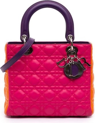 Dior Pre-owned Dior Medium Tricolor Lambskin Cannage Lady Dior Ladies 5TVFSBQQT2VQHWR1
