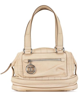 Chanel 2006-2008 Goatskin Square Stitch Essential Bowler handbag - Brown