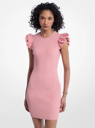 Michael Kors Ruffled Stretch Viscose Mini Dress