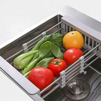 OEM Escurridor De Platos Para Fregadero De Cocina. Escurridor Para Verduras Y Frutas. Se Adapta A Fregaderos Cuadrados Altos De 29 Cm A 47 Cm