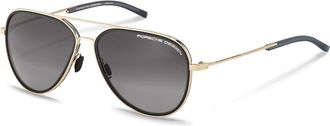 Porsche Design P8691 B Mens Sunglasses Gold Size 60