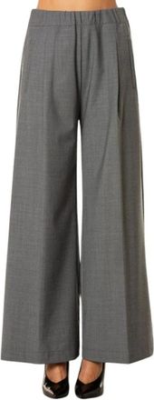 Semicouture Broeken, Dames, Grijs, XS, Leer, Pantalone ampio