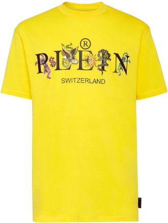 Philipp Plein T-shirt Round Neck SS Tattoo - Heren - T-shirts - Geel - 3XL - Katoen - Tops