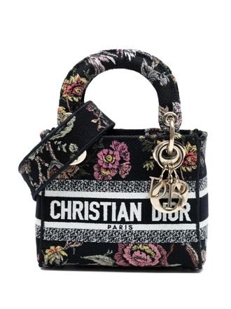 Dior 2022 Mini Embroidered Canvas Mille Fleurs Lady D Lite satchel - women - Canvas - One Size - Black