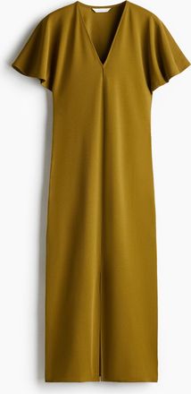 H&M Interlock-Kleid mit V-Ausschnitt - Green