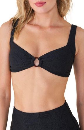 Andie Swim The Lori Ring Bikini Top in Black Paisley at Nordstrom, Size X-Small