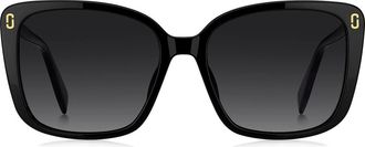 Marc Jacobs 56mm Gradient Butterfly Sunglasses in Black/dark Grey Sf at Nordstrom