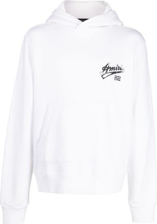 Amiri embroidered-logo cotton hoodie - men - Cotton - XXXL - White