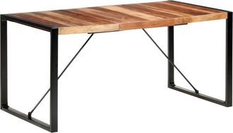 vidaXL Mesa De Comedor Madera Maciza Con Acabado Acacia 160x80x75 Cm Vidaxl