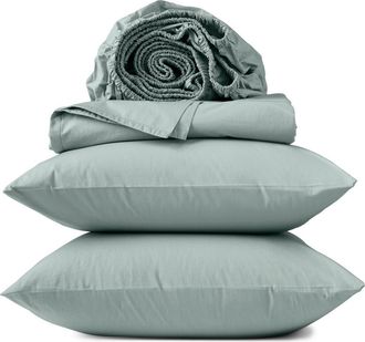 Coyuchi Refined Organic Cotton Percale Sheet Set in Dew at Nordstrom, Size California King