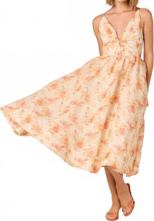 Astr Janna Midi Dress In Orange