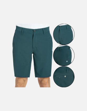 Hurley Mens HURLEY Mens Shorts Chino Polyester Regular Casual Summer Holiday Half Pant New - Green - Size: 34/32
