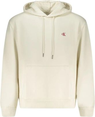 Calvin Klein Brushed Cotton Hoodie - Heren - Hoodies - Wit - M - Katoen - Hoodies & sweatvesten