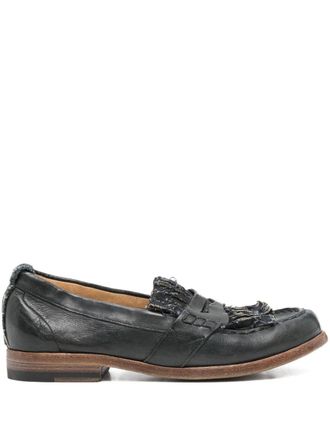 Sartori Gold frayed-detail leather loafers - Blue