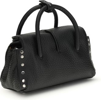 Zanellato Womens Dotta Centauro Baby Handbag Black Nero Calf Leather Bos Taurus Handbags Hand Bags
