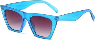 Generic Square Mens Vacation Sunglasses Outdoor Commuter Womens Decorative Sun Glasses(Blue)