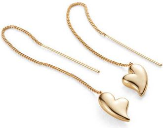JENNY BIRD Puffy Heart Threader Earrings in High Polish Gold at Nordstrom
