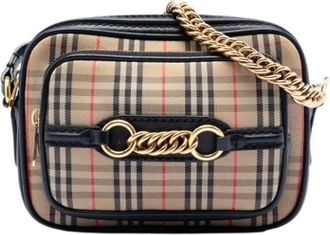 Burberry Pre-owned Cross Body Bags, female, Beige, Size: ONE SIZE Pre-owned Canvas Crossbody Bag