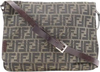 Fendi Pre-owned Zucca Nylon Canvas Schoudertas - Heren - Vintage Schoudertas - Bruin - ONE Size - Nylon - Vintage
