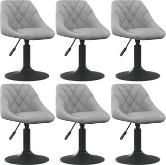 vidaXL Vidaxl - Silla De Comedor Giratoria 6 Uds Terciopelo Gris Claro