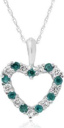 Pompeii3 1/2ct Emerald & Diamond Heart Pendant Solid 14K White, Yellow, or Rose Gold 1/2