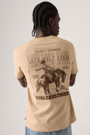 Levi's Classic Graphic Tee - Uomo - L - Beige / Lone Wolf Rodeo Fields Of Rye