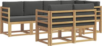 vidaXL Conjunto De Sof&aacute;s De Exterior 7 Uds. Blanco Y Antracita Vidaxl