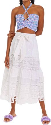 Allison New York Billie Cropped Top In Purple Floral