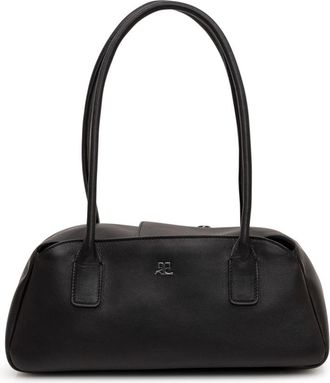 Courr&egrave;ges Black Strip Medium Shoulder Bag