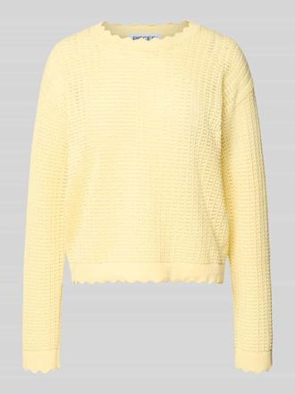 Pieces Boxy Fit Pullover aus reiner Baumwolle Modell SCOUT in Hellgelb, Gr&ouml;&szlig;e XL