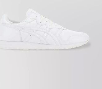 Comme Des Gar&ccedil;ons perforated synthetic leather runner sneakers with contrasting sole