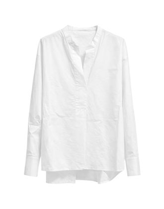 Pomandere Womens White Cotton Shirt